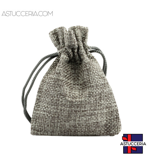 Sacchetti Regalo Di Juta Doppio Laccio  7x9cm 20pz Grigio
