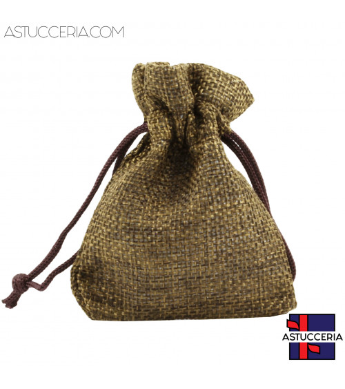 Sacchetti Regalo Di Juta Doppio Laccio  7x9cm 20pz Marrone