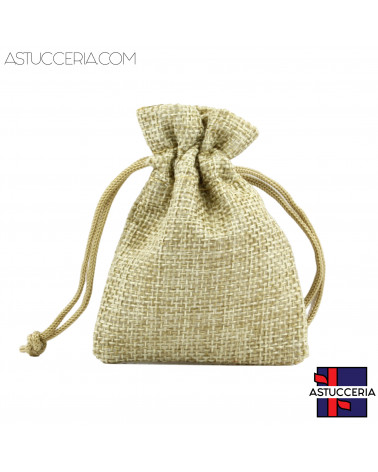 Sacchetti Regalo Di Juta Doppio Laccio  7x9cm 20pz Naturale