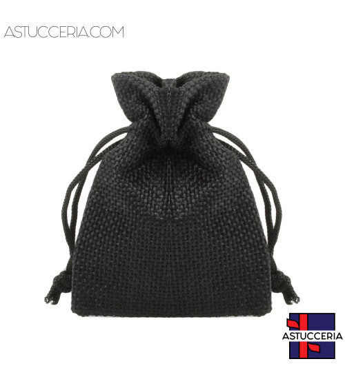 Sacchetti Regalo Di Juta Doppio Laccio 7x9cm 20pz Nero