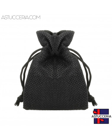 Sacchetti Regalo Di Juta Doppio Laccio  7x9cm 20pz Nero