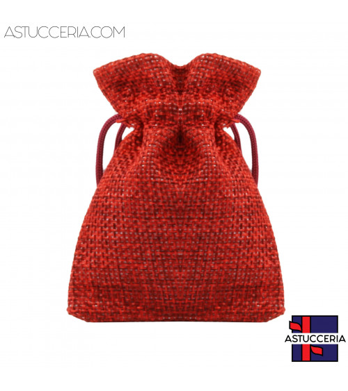 Sacchetti Regalo Di Juta Doppio Laccio  7x9cm 20pz Rosso