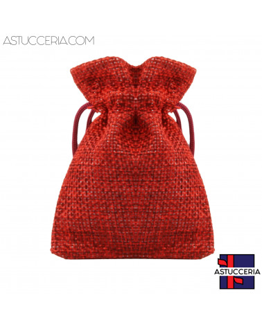 Sacchetti Regalo Di Juta Doppio Laccio  7x9cm 20pz Rosso