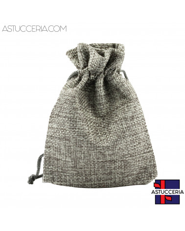 Sacchetti Regalo Di Juta Doppio Laccio  9x12cm 20pz Grigio