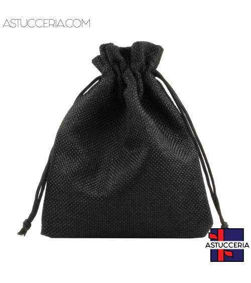 Sacchetti Regalo Di Juta Doppio Laccio 12x15cm 20pz Nero