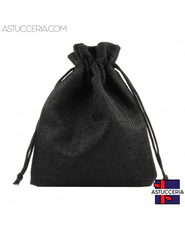 Sacchetti Regalo Di Juta Doppio Laccio 12x15cm 20pz Nero