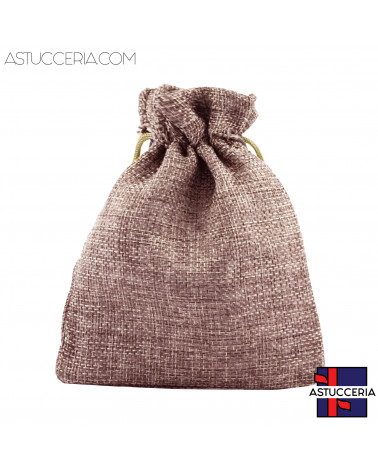 Sacchetti Regalo Di Juta Doppio Laccio 12x15cm 20pz Rosa Antico