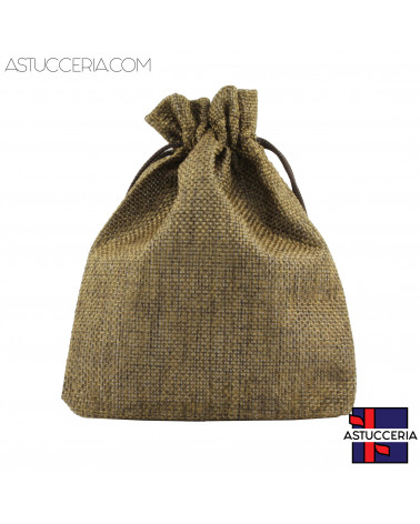 Sacchetti Regalo Di Juta Doppio Laccio 13x18cm 20pz Marrone