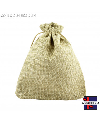 Sacchetti Regalo Di Juta Doppio Laccio 13x18cm 20pz Naturale