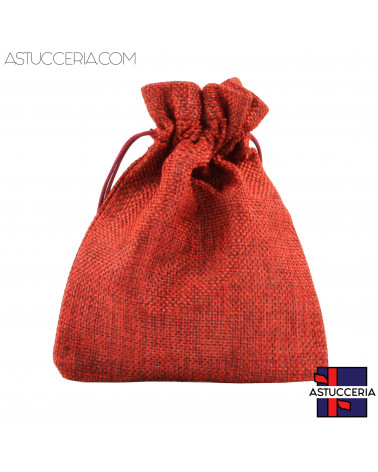 Sacchetti Regalo Di Juta Doppio Laccio 13x18cm 20pz Rosso