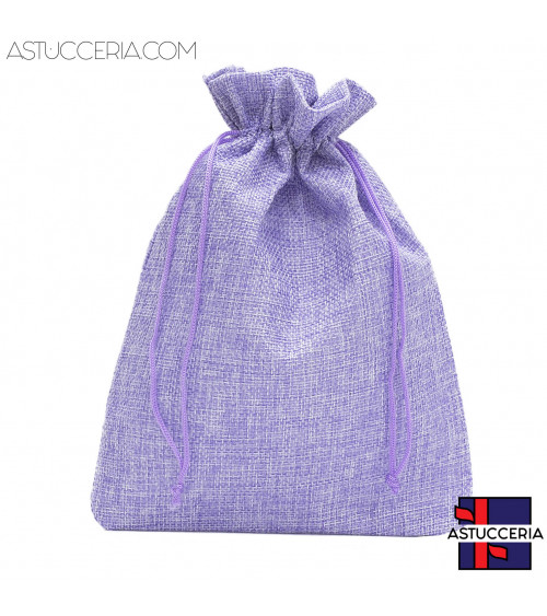 Sacchetti Regalo Di Juta Doppio Laccio 17x23cm 20pz Lilla