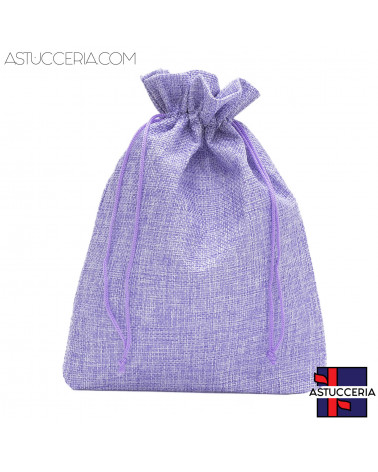 Sacchetti Regalo Di Juta Doppio Laccio 17x23cm 20pz Lilla