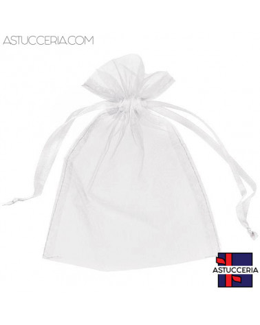Sacchetti Regalo Di Organza Doppio Laccio  7x9cm 100pz Bianco