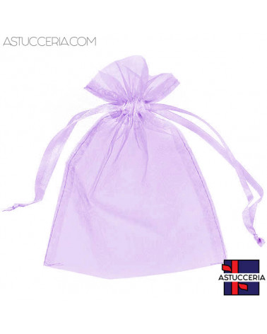 Sacchetti Regalo Di Organza Doppio Laccio  7x9cm 100pz Lilla