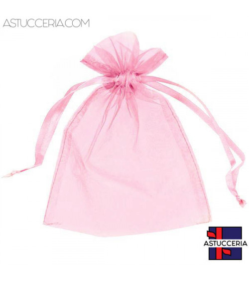 Sacchetti Regalo Di Organza Doppio Laccio 7x9cm 100pz Rosa