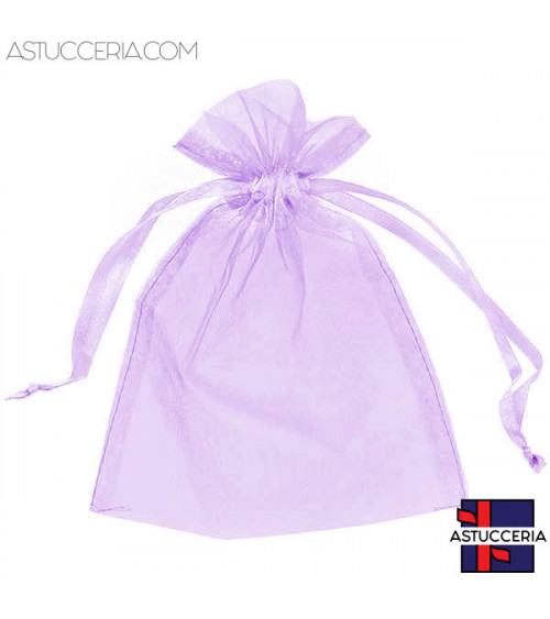 Sacchetti Regalo Di Organza Doppio Laccio 9x12cm 100pz Lilla