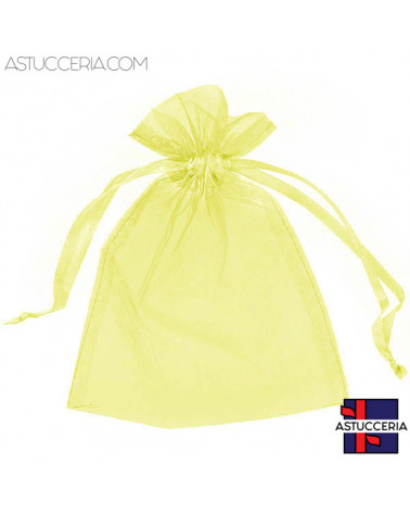 Sacchetti Regalo Di Organza Doppio Laccio 13x18cm 100pz Giallo
