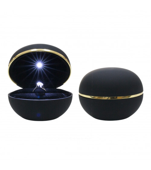 Astucci Per Gioielli Con Luce Linea SEOUL 6 pezzi Anello Nero Dorato