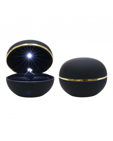 Astucci Per Gioielli Con Luce Linea SEOUL 1 pezzo Anello Nero Dorato