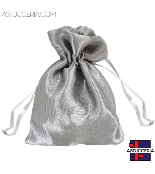 Sacchetti Regalo Di Raso Satin 12x15cm 50 pezzi Argento