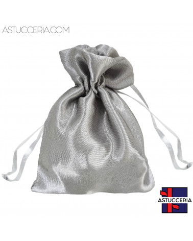 Sacchetti Regalo Di Raso Satin 13x18cm 50 pezzi Argento