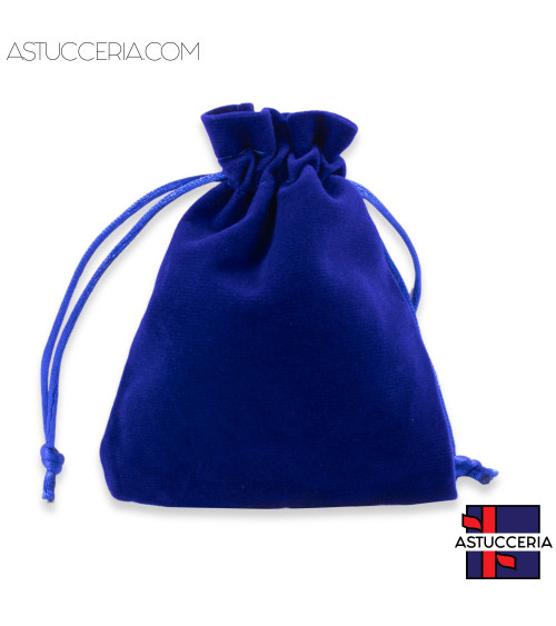Sacchetti Regalo Di Velluto Doppio Laccio 10x12cm 20pz Blu