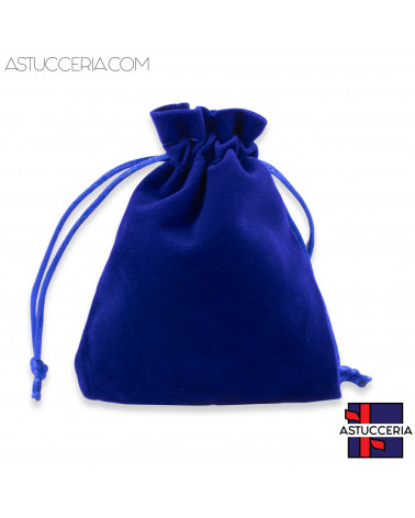 Sacchetti Regalo Di Velluto Doppio Laccio 10x12cm 20pz Blu