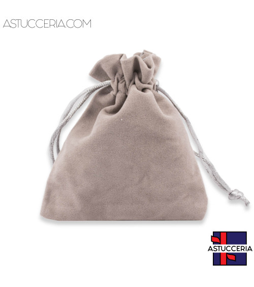 Sacchetti Regalo Di Velluto Doppio Laccio 10x12cm 20pz Grigio