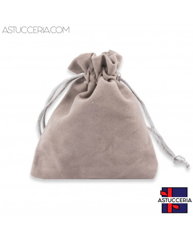 Sacchetti Regalo Di Velluto Doppio Laccio 10x12cm 20pz Grigio