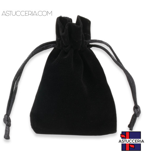 Sacchetti Regalo Di Velluto Doppio Laccio 10x12cm 20pz Nero