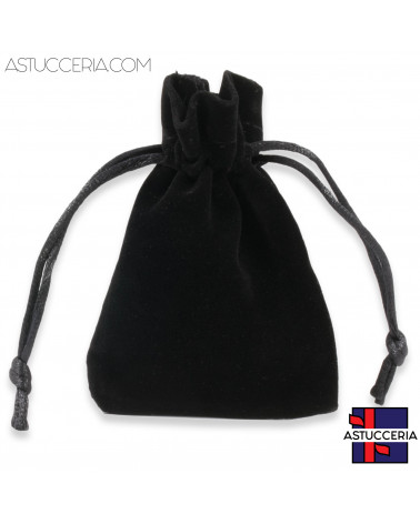 Sacchetti Regalo Di Velluto Doppio Laccio 10x12cm 20pz Nero