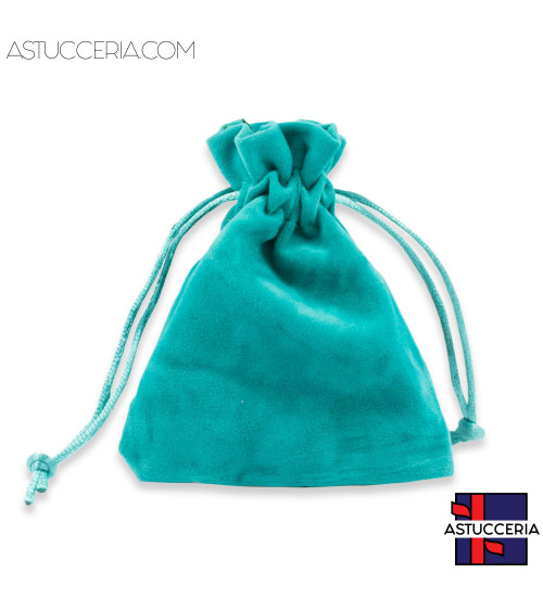 Sacchetti Regalo Di Velluto Doppio Laccio 10x12cm 20pz Ottanio