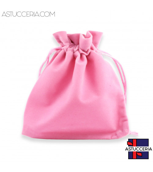 Sacchetti Regalo Di Velluto Doppio Laccio 10x12cm 20pz Rosa