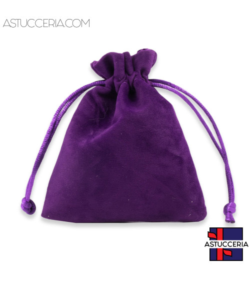Sacchetti Regalo Di Velluto Doppio Laccio 10x12cm 20pz Viola