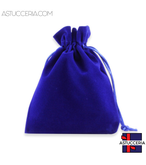 Sacchetti Regalo Di Velluto Doppio Laccio 12x15cm 20pz Blu