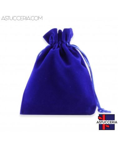 Sacchetti Regalo Di Velluto Doppio Laccio 12x15cm 20pz Blu