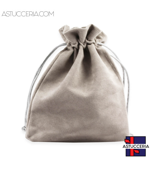 Sacchetti Regalo Di Velluto Doppio Laccio 12x15cm 20pz Grigio