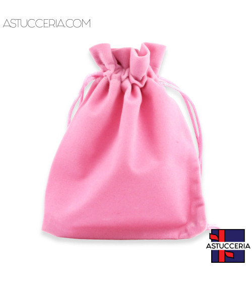 Sacchetti Regalo Di Velluto Doppio Laccio 12x15cm 20pz Rosa