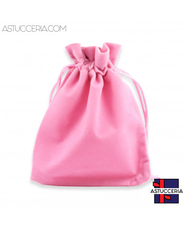 Sacchetti Regalo Di Velluto Doppio Laccio 12x15cm 20pz Rosa