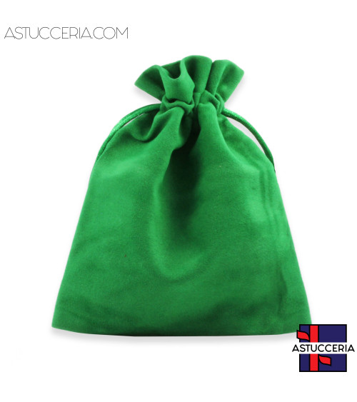 Sacchetti Regalo Di Velluto Doppio Laccio 12x15cm 20pz Verde