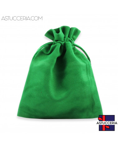 Sacchetti Regalo Di Velluto Doppio Laccio 12x15cm 20pz Verde