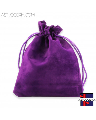 Sacchetti Regalo Di Velluto Doppio Laccio 12x15cm 20pz Viola