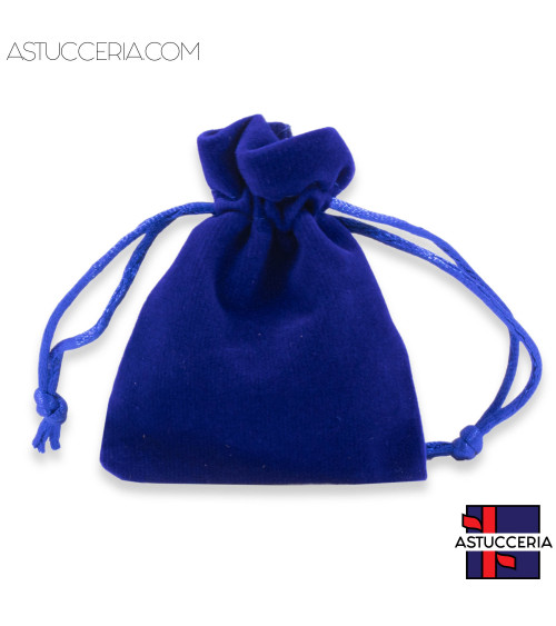 Sacchetti Regalo Di Velluto Doppio Laccio 7x9cm 20pz Blu