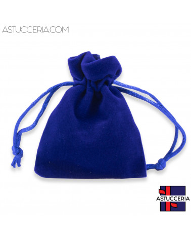 Sacchetti Regalo Di Velluto Doppio Laccio 7x9cm 20pz Blu