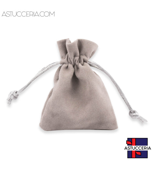 Sacchetti Regalo Di Velluto Doppio Laccio 7x9cm 20pz Grigio