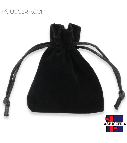 Sacchetti Regalo Di Velluto Doppio Laccio 7x9cm 20pz Nero