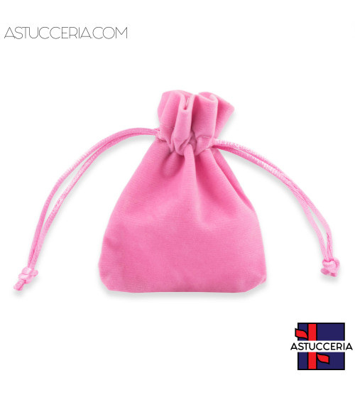 Sacchetti Regalo Di Velluto Doppio Laccio 7x9cm 20pz Rosa