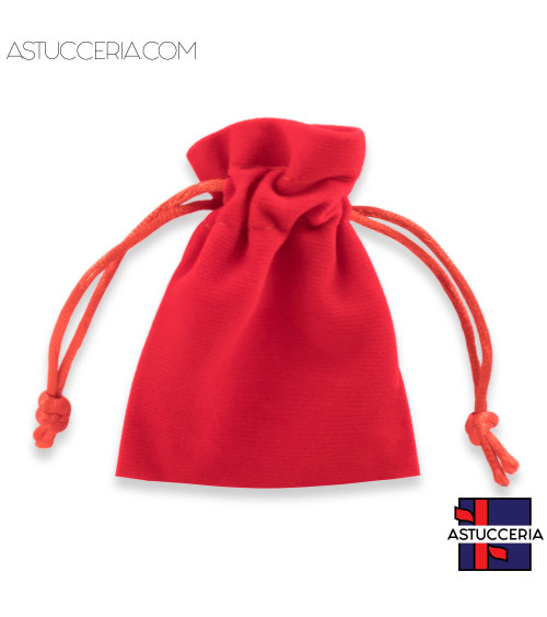 Sacchetti Regalo Di Velluto Doppio Laccio 7x9cm 20pz Rosso