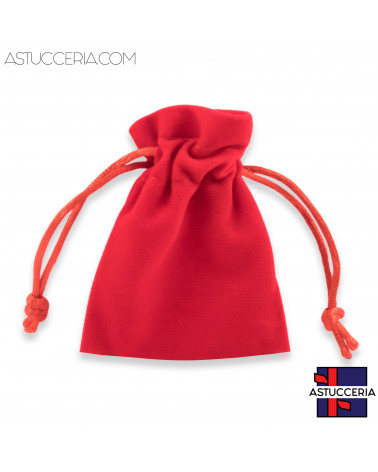 Sacchetti Regalo Di Velluto Doppio Laccio 7x9cm 20pz Rosso