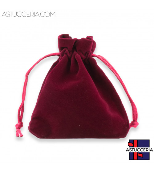 Sacchetti Regalo Di Velluto Doppio Laccio 7x9cm 20pz Rosso Bordeaux